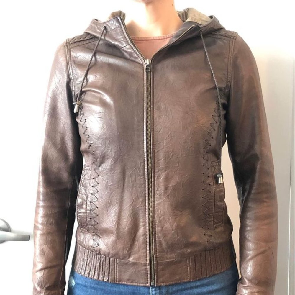 Danier Leather Chocolate Brown Jacket Size XS-S